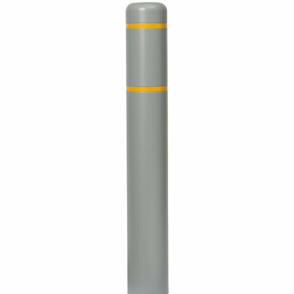 Innoplast BollardGard 7 1/8'' x 60'' Gray Bollard Cover with Yellow Reflective Stripes BC760GY 269BC760GY